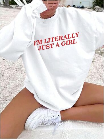 Floerns خطاب المرأة طباعة الأكمام الطويلة pulver top crewneck sweatshirts in Saudi Arabia