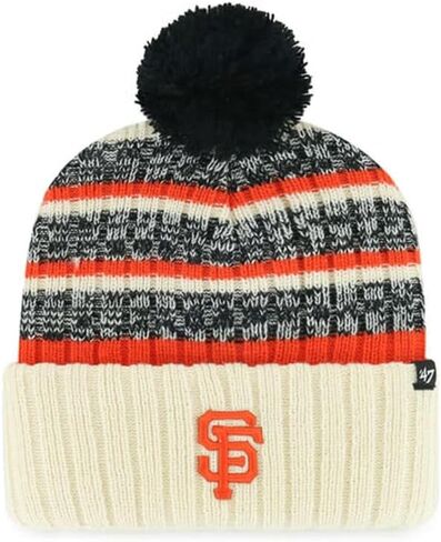 47 San Francisco Giants Beanie Mens Womens Pom Pom Hat Knit Winter Hat ، ملائمة ، كريمة/أبيض طبيعي ، مقاس واحد in Saudi Arabia