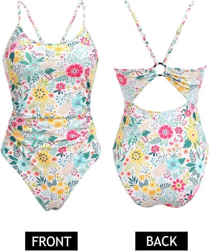 AI'MAGE Women's One Piece Swimsuit One-Piece Bathing Suits Cutout Back Adjustable Straps Swimwear with O Ring in Saudi Arabia