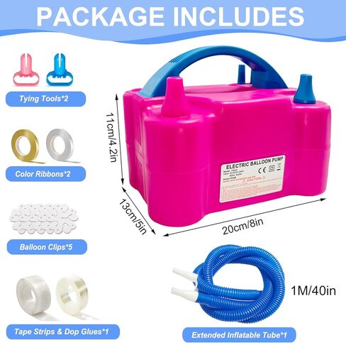 بالون مضخة كهربائية مع 12 ملحقات بالون ، كهربائية محمولة فوهة مزدوجة الفوهة ، تضخيم مضخة البالون للبلاط in Kuwait