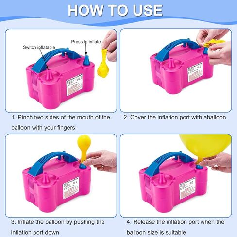 بالون مضخة كهربائية مع 12 ملحقات بالون ، كهربائية محمولة فوهة مزدوجة الفوهة ، تضخيم مضخة البالون للبلاط in Kuwait