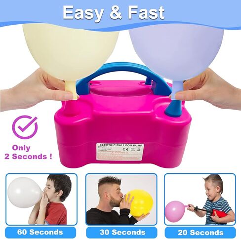 بالون مضخة كهربائية مع 12 ملحقات بالون ، كهربائية محمولة فوهة مزدوجة الفوهة ، تضخيم مضخة البالون للبلاط in Kuwait