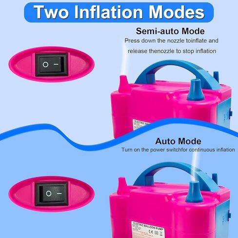 بالون مضخة كهربائية مع 12 ملحقات بالون ، كهربائية محمولة فوهة مزدوجة الفوهة ، تضخيم مضخة البالون للبلاط in Kuwait