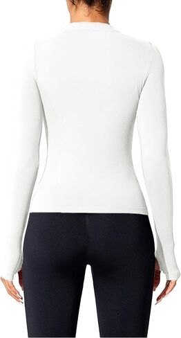Women's Seamless Workout Shirts Long Sleeve Breathable Quick Dry Running Yoga Athletic Gym Thumb Holes Tops in Kuwait