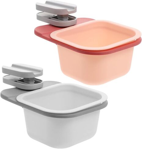 Magiclulu Table Mount Trash Can 2pcs Clip-on Garbage Can Mini Desk Hanging Trash Bin Tiny Waste Bin Makeup Pad Markup Marbage for Counter Kitched تحت الطاولة in Kuwait