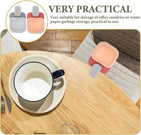 Magiclulu Table Mount Trash Can 2pcs Clip-on Garbage Can Mini Desk Hanging Trash Bin Tiny Waste Bin Makeup Pad Markup Marbage for Counter Kitched تحت الطاولة in Kuwait