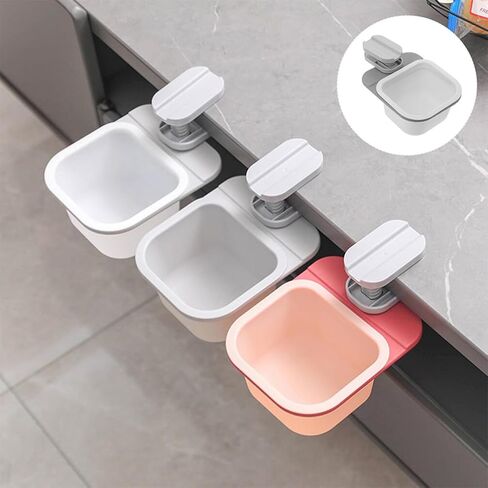Magiclulu Table Mount Trash Can 2pcs Clip-on Garbage Can Mini Desk Hanging Trash Bin Tiny Waste Bin Makeup Pad Markup Marbage for Counter Kitched تحت الطاولة in Kuwait