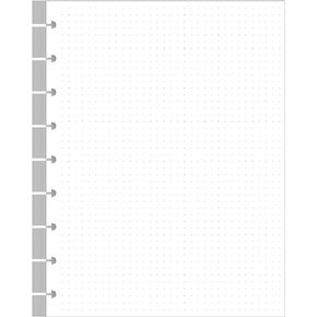 Classic Size Discbound Dotted Grid Refill Paper, 9-Disc Discbound Pre-punched Happy Planner Inserts, 100Sheets/200Pages Loose-Leaf Paper, 100gsm White Paper, 7" x 9.25"