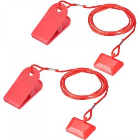 uxcell Fitness Magnet Key, 36x25mm Shell, 15mm Dia. Magnet, Universal Safety Lock for Most Treadmill, Red 2Pcs