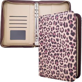 غطاء مخطط A5، حافظة مجلد صغيرة مكونة من 6 حلقات معدنية بسحاب مجلد صغير مقاس 5.5 × 8.5 بوصة محفظة مخططة شخصية قابلة لإعادة الملء للنساء in Kuwait