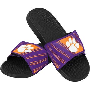 FOCO Men's NCAA College Team Logo Shower Sport Legacy Slide Flip Flop Sandals Clemson Velcro Medium