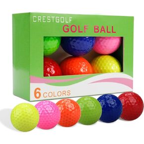 Crestgolf Colored Class Practice Golf Balls Pack of 6