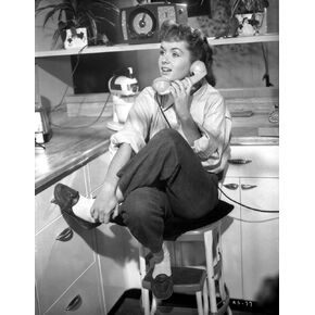 Debbie Reynolds Siting and Answering Telephone Photo Print (8 x 10)