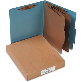 ACCO Classification Folders with Fasteners, Pressboard, 6-Part, Letter Size, Blue, 10 per Box (A7015026)