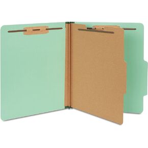 HiTouch TR614430/614430 Pressboard Classification Folder 1-Divider 1.75-Inch Exp Ltr Light Green 20/BX