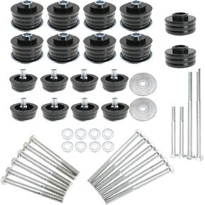 طقم جلبة تثبيت الجسم لسيارة Ford F-250 F-350 F250 F350 Super Duty 2WD 4WD 08 09 10 11 12 13 14 15 16 مجموعة أدوات تركيب كابينة الجسم من البولي يوريثين وأكمام فولاذية تحل محل KF04060BK in Kuwait