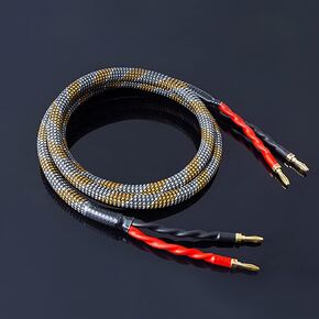 1 Pack 10AWG Speaker Cable,with Gold Plated Banana Plug, Oxygen Free Copper (1 Pack（3.3FT）)