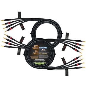 WORLDS BEST CABLES 15 Foot - Canare 4S11 – Audiophile Grade - HiFi Star-Quad Bi-Amp Speaker Cable Pair with Eminence Gold Banana Connectors