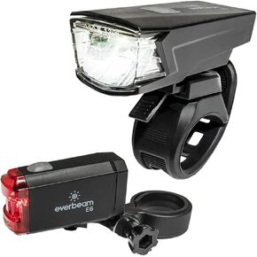 مجموعة مصابيح الدراجة الأمامية والخلفية من Everbeam LED. StVZO قابلة لإعادة الشحن، للركوب الليلي، شعاع ضوء أمان للدراجة USB للسيارات in Kuwait