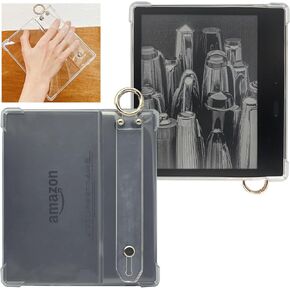 Hand-held Clear Case for 7 Inch Kindle Oasis (10th Generation,2019 and 9th Generation,2017) Lightweight, Scratch-Proof Portable Buckle Silicone Cover (Hand Strap Style)