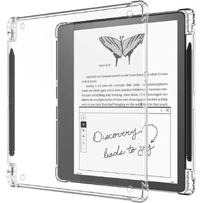 Clear Case Compatible with Kindle Scribe 10.2" (2022 Release) Skin Cover with Pen Holder, [Lightweight] Silicone Slim Thin Soft Protective TPU Back Shell - Transparent, DIY with Stickers