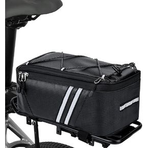 Bike Rack Bag Trunk Bag Insulation Waterproof Rear Rack for Bicycle, Storage Reflective Pannier Bag Bike Cargo Bag Handbag Shoulder Bags Backpacks with Rain Cover for Outdoor Travel Camping Com