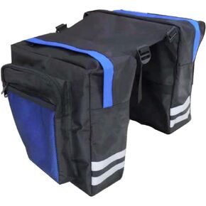 Just E Joy Bicycle Saddle Bag, Waterproof Panniers for Bicycles, Mountain Bike Basket Rear Seat Double Luggage Rack with Adjustable Hook Handle Reflective Trim and Large Pockets