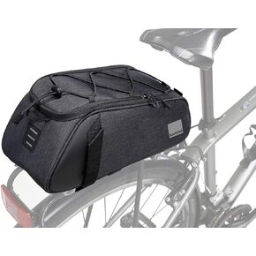 Roswheel Essentials Series 141466 Bike Trunk Bag Bicycle Rear Rack Pack Cycling Accessories Pannier, 8L Capacity