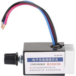 Motor Speed Controller, Universal DC 12V/24V Motor Speed Controller Switch for Car Truck Fan Heater Control for Adjusting Speed of Automobile Fan Heater, Defroster, Fans, etc 10A