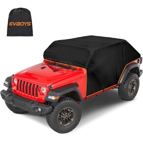 غطاء رانجلر مقاوم للرياح لسيارة جيب رانجلر JK JL 4 أبواب صلبة من الأعلى، يناسب رانجلر 2007-2023 غير محدود 4 أبواب، قماش أكسفورد 600D، مقاوم للرياح قوي، حقيبة تخزين مضغوطة in Kuwait