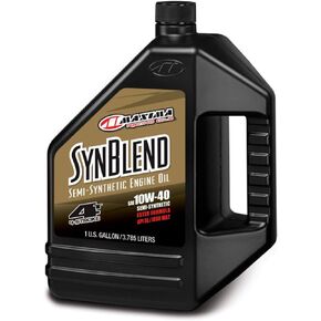 Maxima Racing Oils 349128B-2PK Syn Blend4 10w40 Synthetic Blend Motorcycle Engine Oil 1G Bottle, 2-Pack