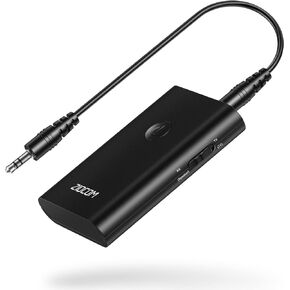 ZIOCOM Bluetooth Transmitter Receiver, 2-in-1 Wireless Adapter for Audio, Bluetooth Aux Adapter for TV, PC, MP3, Gym, Airplane, Boat, Home Stereo, Pairs 2 Devices Simultaneously