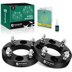 YHTAUTO 4x110 to 4x115mm Wheel Spacers 1 inch Fits Bombardier, Can-Am, Honda, ATV Models, DS450, ATC250R, Tire Spacers w/ M12x1.5 & 12.9 Grade Studs, 74mm Hub Bore 4 Lug 2PCS Black Wheel Adapters