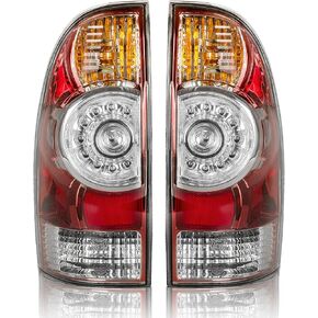 RANSOTO Driver & Passenger Side LED Tail Light Compatible With 2005-2015 Toyota Tacoma Taillights Rear Lamp with Harness and Bulbs Replace 8156004160 8155004160