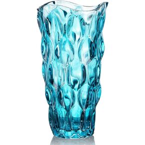 CEMABT Amber Glass Vase for Centerpieces, 9.4-inch Height, 5.1-inch Opening Width, 3.4 lbs Weight, Unbreakable, Suitable for All Kinds of Flowers, Modern and Elegant