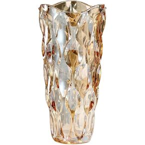 مزهريات زجاجية من CEMABT للزهور، مزهريات موردن سميكة بوزن 3.4 رطل للقطع المركزية للطاولات، مزهرية لديكور المنزل، كريستال، مزهريات كبيرة ملونة وواضحة وهدايا عيد الميلاد (شديدة التحمل) in Kuwait