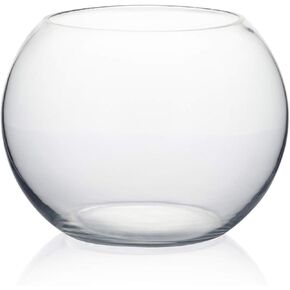 WGV Bowl Glass Vase Bulk, Diameter 6", Height 4.5", Open Width 4", 48 oz., (Multiple Sizes Choices) Clear Bubble Planter Terrarium Fish Bowl for Wedding Event Home Decor, 12 Pieces (VBW0006A)
