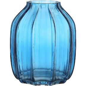 Black Grey Glass Vase for Flowers,Dark Grey Bud Tall Glass Vases,H-8.0" Simple Striped Design for Home Floor Decor,Farmhouse Decor, Centerpiece Coffee Table Decorations