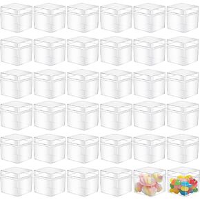 2 inch Clear Acrylic Plastic Square Cube, 36 Pieces Small Acrylic Storage Box with Lid Mini Plastic Storage Containers Clear Display Box for Candy Pill Tiny Jewelry