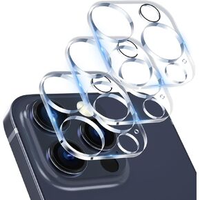 imluckies [3 Pack Camera Lens Protector for iPhone 15 Pro/iPhone 15 Pro Max, 9H Tempered Glass Built-in 5 Night Circle [Night Shooting Mode], Anti-Scratch, Case Friendly, Clear+5 Black Circles