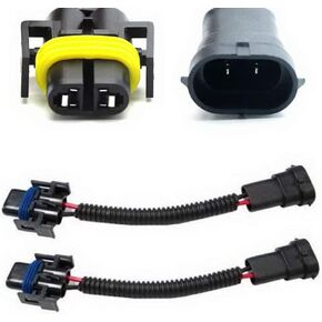 iJDMTOY H11 H8 H9 Extension Wiring Harness Sockets Wires Compatible with High/Low Beam or Fog Lights Use
