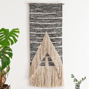 Boho Wall Decor Macrame Wall Hanging 18" x 40" Tapestry Room Decor Hand Woven Wall Art Modern Hanging Aesthetic Decoration Chic Farmhouse Handmade Bedroom Living Room Apartment Dorm