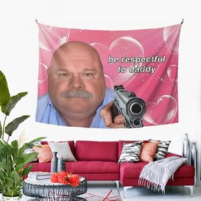Daddy Winkle Bertram Tapestry, Funny Meme Tapestry Wall Hanging Be Respectful to Daddy Posters Dorm Backdrop Party Decorations for Living Room Bedroom (60 x 40 in)