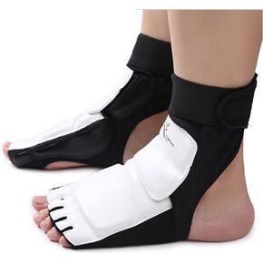 Taekwondo Foot Protector Leather Karate Boxing Sparring Gear Foot Guard Protective Foot Gear for Men Women Kids Kung Fu Training MMA Fight Punch Bag