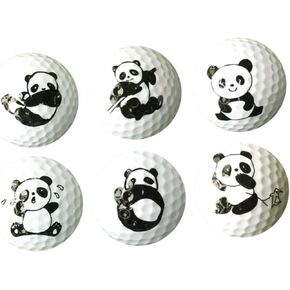 BESPORTBLE Cartoon Panda Ball 6pcs Golf Balls Cartoon Panda Ball Training Ball Practice Ball Game Ball Gift Memorial Ball Child Cartoon Ball Training Ball