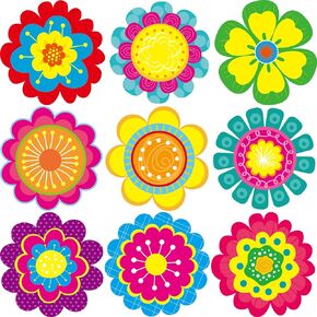 54 Pcs Flower Cutouts Spring Bulletin Board Cut-Outs for Birthday Party Baby Shower Decoration Classroom Supplies