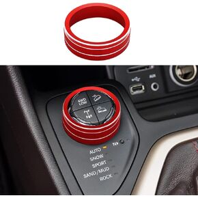غطاء مقبض الدفع الرباعي متوافق مع وحدة التحكم المركزية جيب شيروكي كومباس رينيجيد 4WD، غطاء زر مقبض التحكم (أحمر)