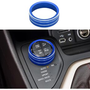 4WD Knob Cover Compatible with Jeep Cherokee Compass Renegade Center Console 4WD Control Switch Knob Button Cover Trim (Red)