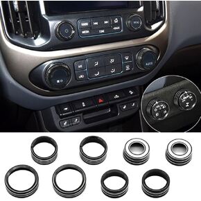 AC Audio Knob Cover Compatible with Chevrolet Chevy Colorado GMC Canyon 2015-2022 Center Console Auto Climate Control Turn Signal 4WD Light Switch Knob Cover Trim Ring 8pcs (Red) in Kuwait