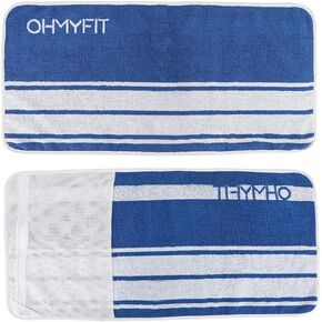 Smart Fitness Towel with Zippered Pocket - Gym Towel for Men & Women - Multifunctional Exercise Towel - Quick Dry Sweat Towel for Workout, Yoga, Tennis, Sports & More (Gray, Pack of 1)